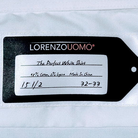 Lorenzo Uomo Perfect White Shirt, 15-1/2 32-33 - Picture 2 of 7
